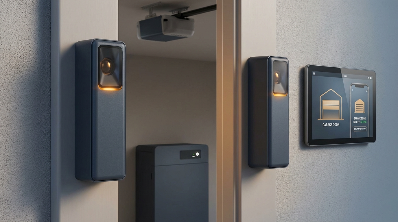 Modern garage door safety features and smart technology