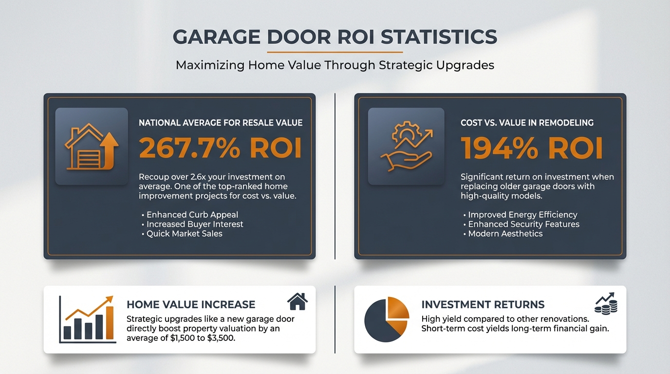 Garage door upgrade ROI comparison chart