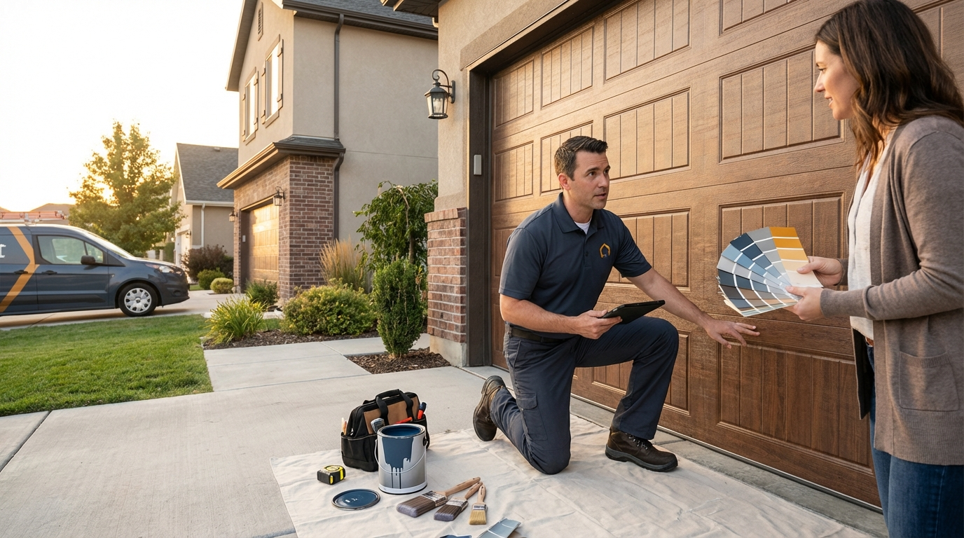 Comparing painted versus new garage door options