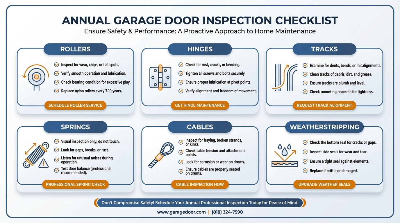 Annual garage door maintenance checklist